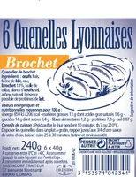 6 quenelles lyonnaises brochet