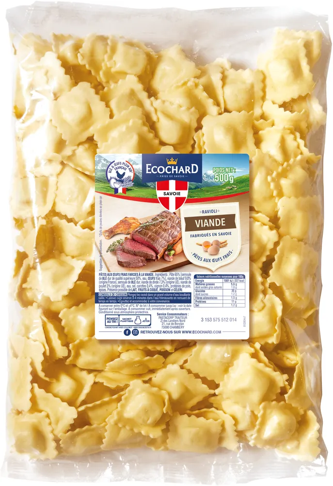 Ravioli viande - Pâtes aux œufs frais farcies à la viande