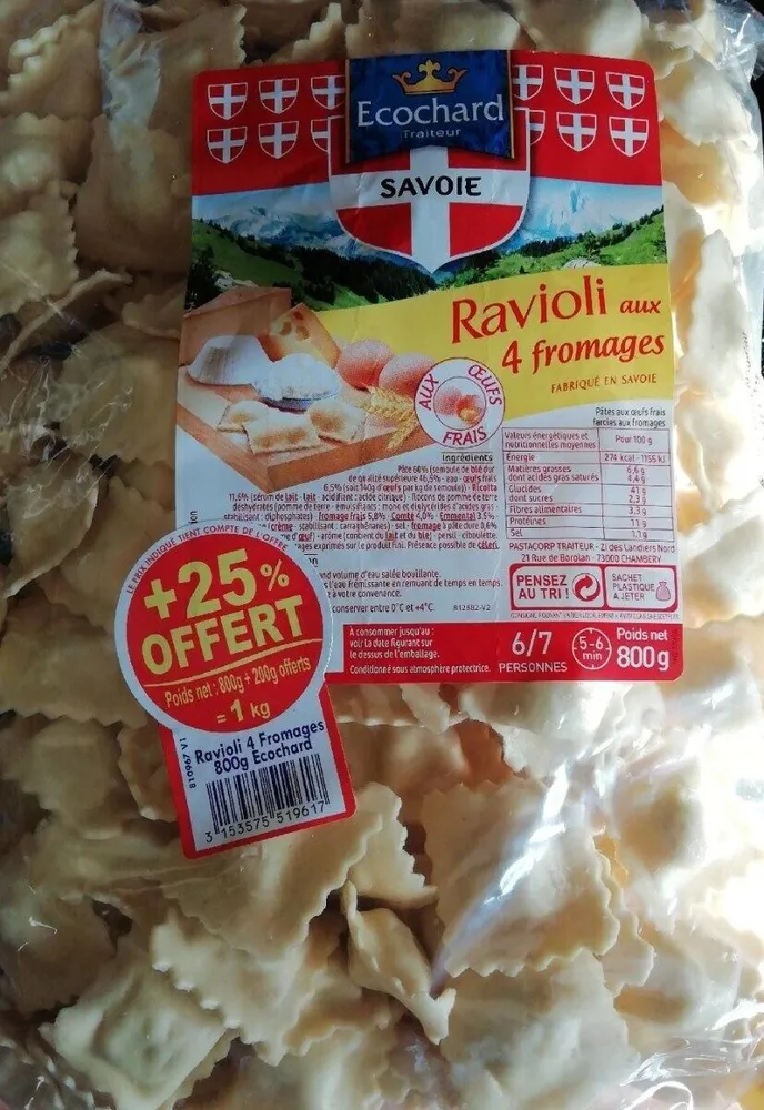 Ravioli 4 fromages Ecochard