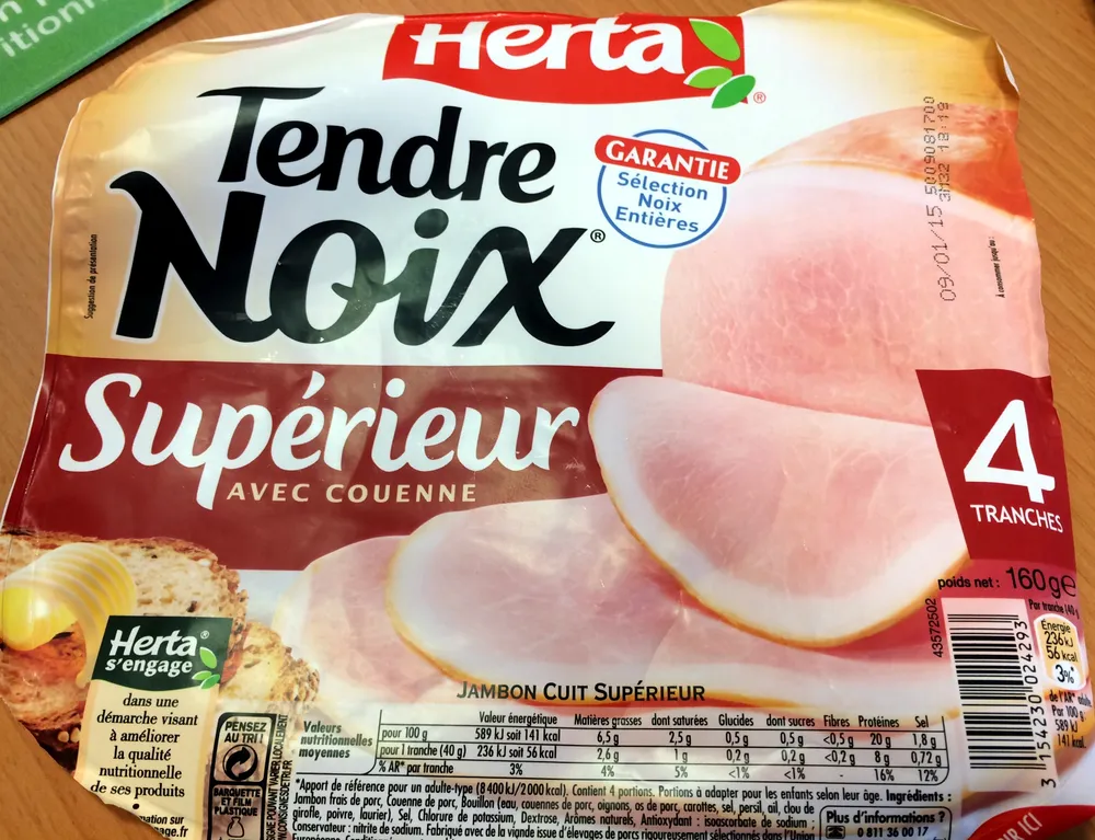 Tendre Noix, Supérieur Avec Couenne (4 Tranches)