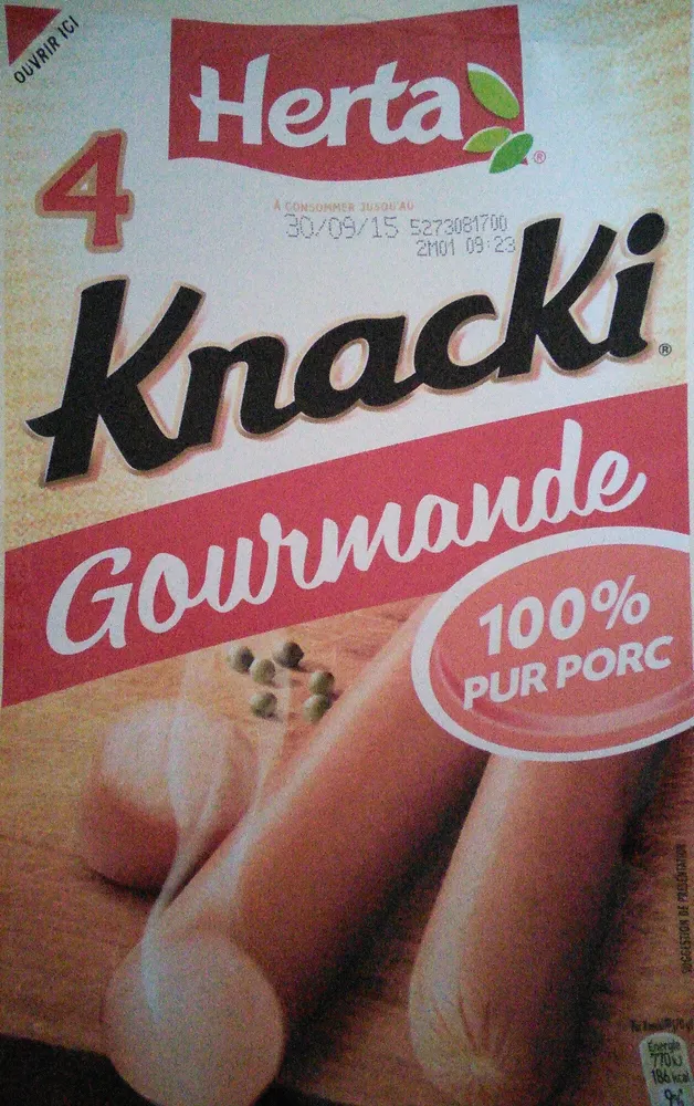 HERTA KNACKI Gourmande Saucisses Porc x4 - 280g