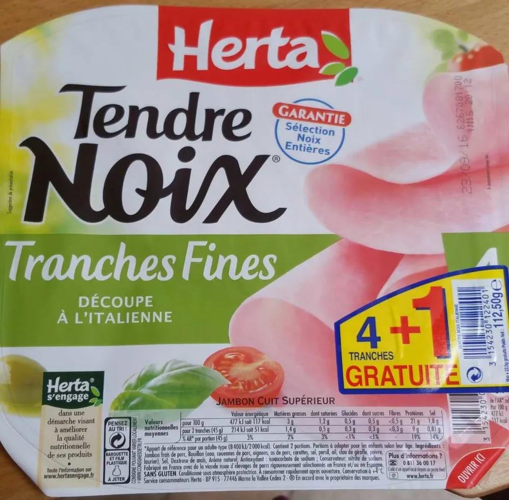 Tendre noix tranches fines