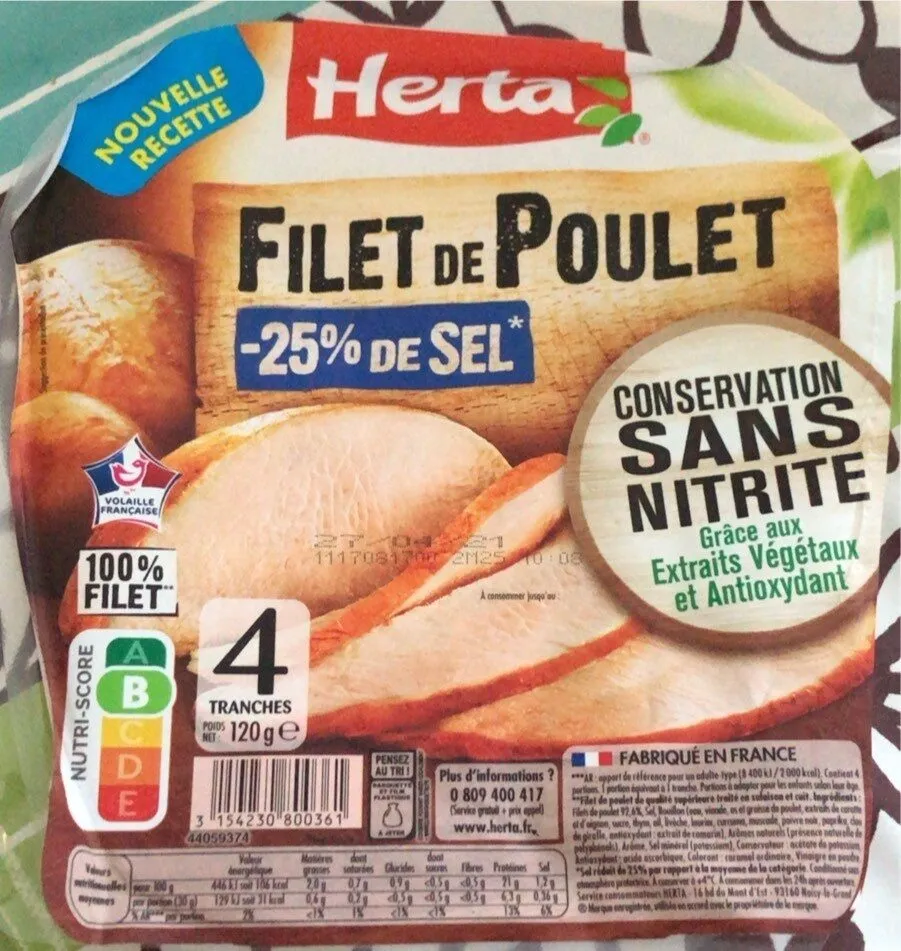 Filet de poulet  -25% de sel