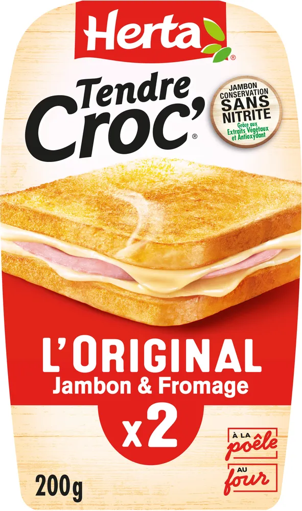 Tendre Croc' L'original Jambon et Fromage x2