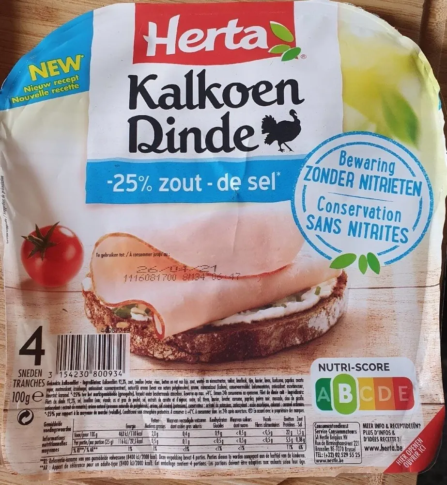 Dinde -25% sel