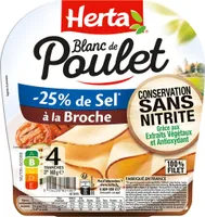 Blanc de poulet -25% de sel sans nitrite