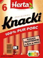 HERTA KNACKI Saucisses 100% pur porc x6 - 210g