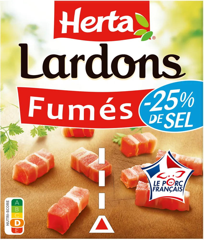 HERTA Lardons Fumés sel réduit 2x75g - 150g