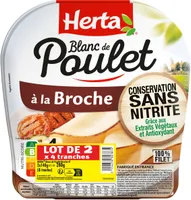 HERTA Blanc Poulet Broche sans nitrite x4 LOT 2