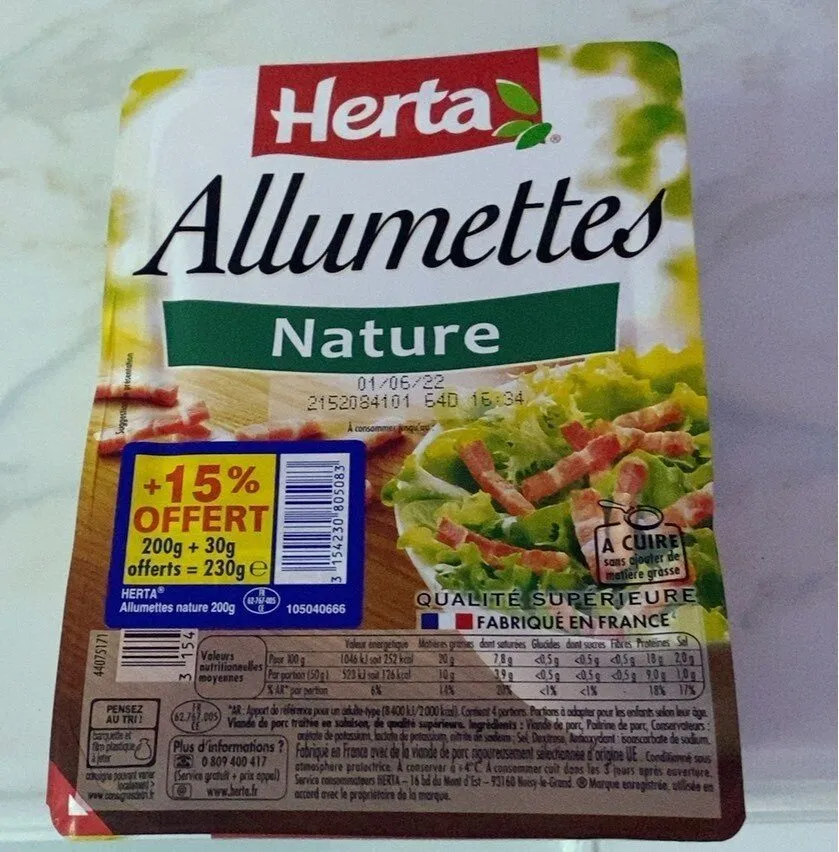 Allumettes Nature +15% offert