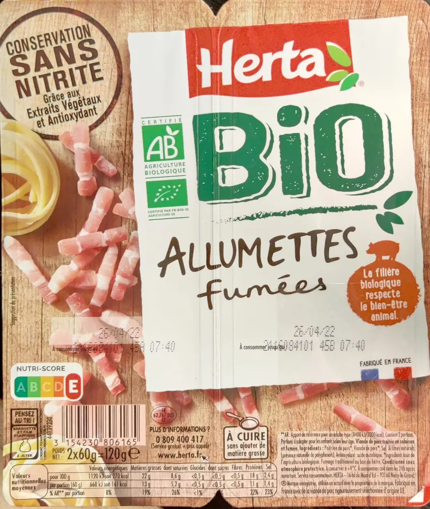 Allumettes fuméeS Bio