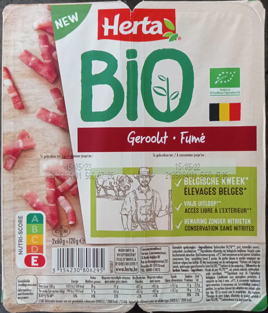 Lardons fumés bio