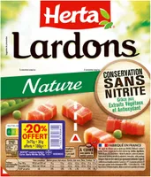HERTA Lardons Nature Conservation Sans Nitrite 2x75g+20%OFT