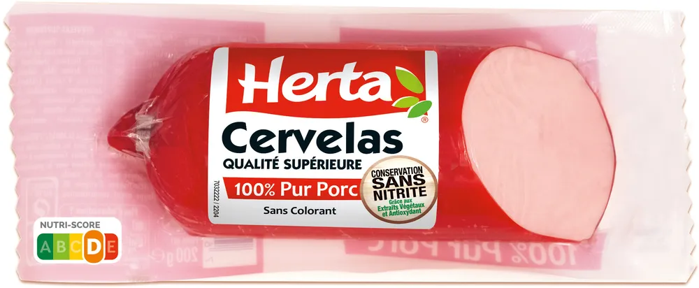 HERTA Cervelas Saucisson Pur Porc Sans nitrite 200g