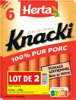 HERTA KNACKI Saucisses 100% pur porc x6 LOT 2