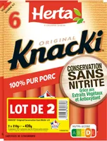 HERTA KNACKI Saucisses 100% pur porc sans nitrite x6 Lot 2