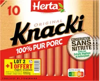 HERTA KNACKI Saucisses 100% pur porc Sans Nitritex10 Lot 2+1