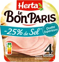 HERTA LE BON PARIS Jambon sel réduit x4 - 140g