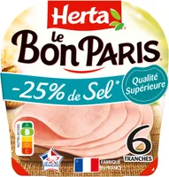 HERTA LE BON PARIS Jambon sel réduit x6 -210g