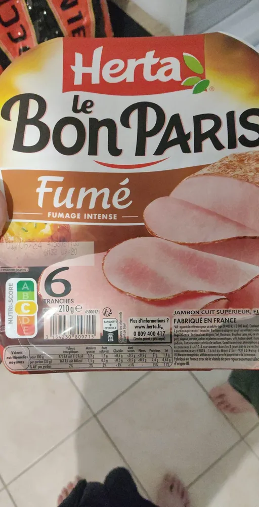 HERTA LE BON PARIS Jambon Fumé x6 -210g