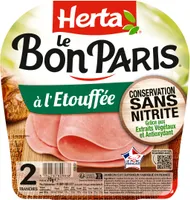 HERTA LE BON PARIS Jambon conservation sans nitrite x2 - 70g