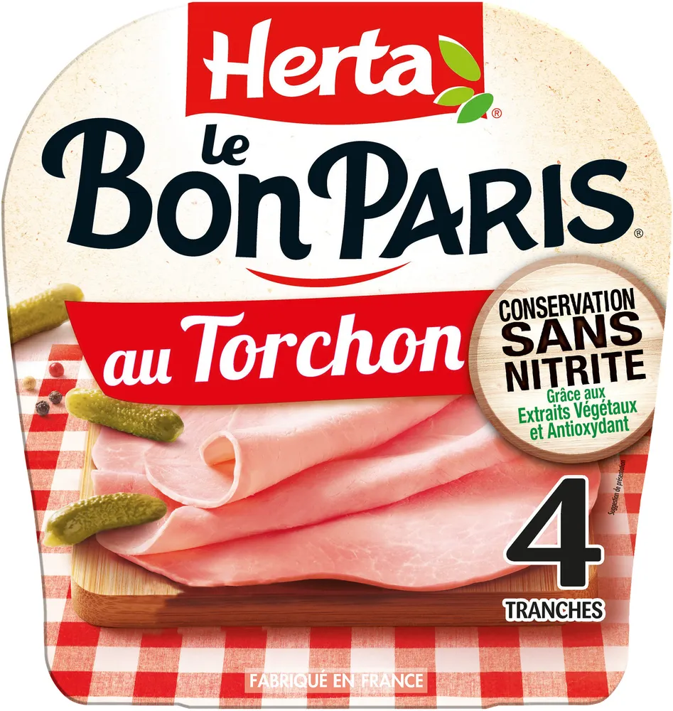HERTA LE BON PARIS Jambon au Torchon sans nitrite x4 - 140g