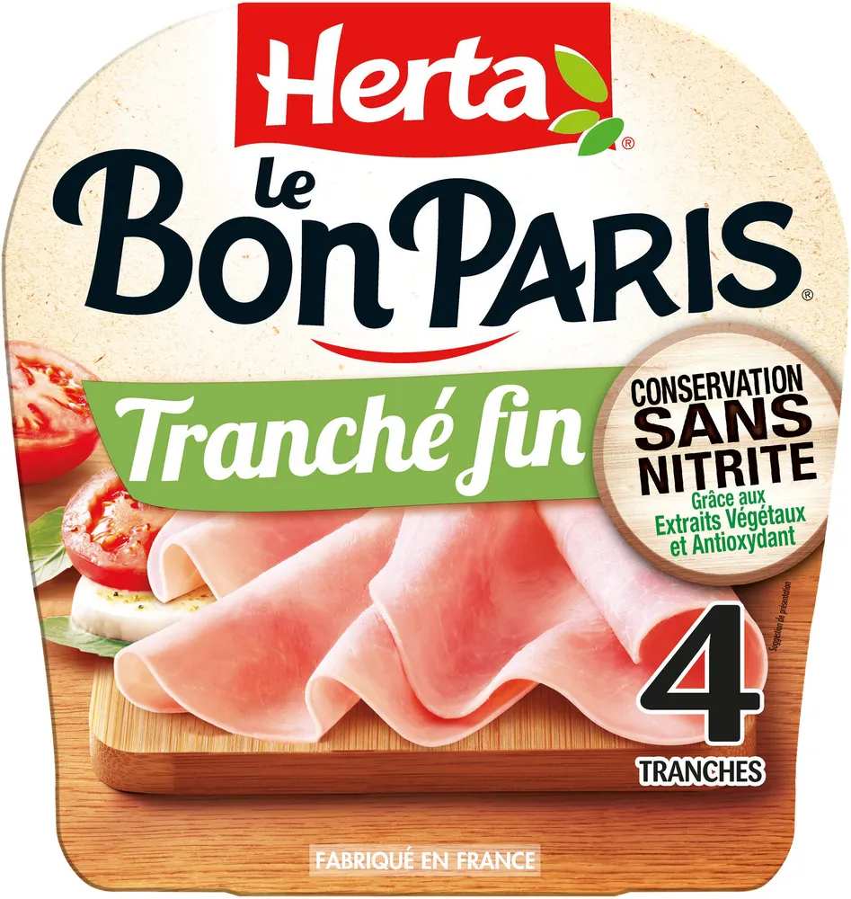 HERTA LE BON PARIS Jambon Tranché Fin sans nitrite x4 - 120g