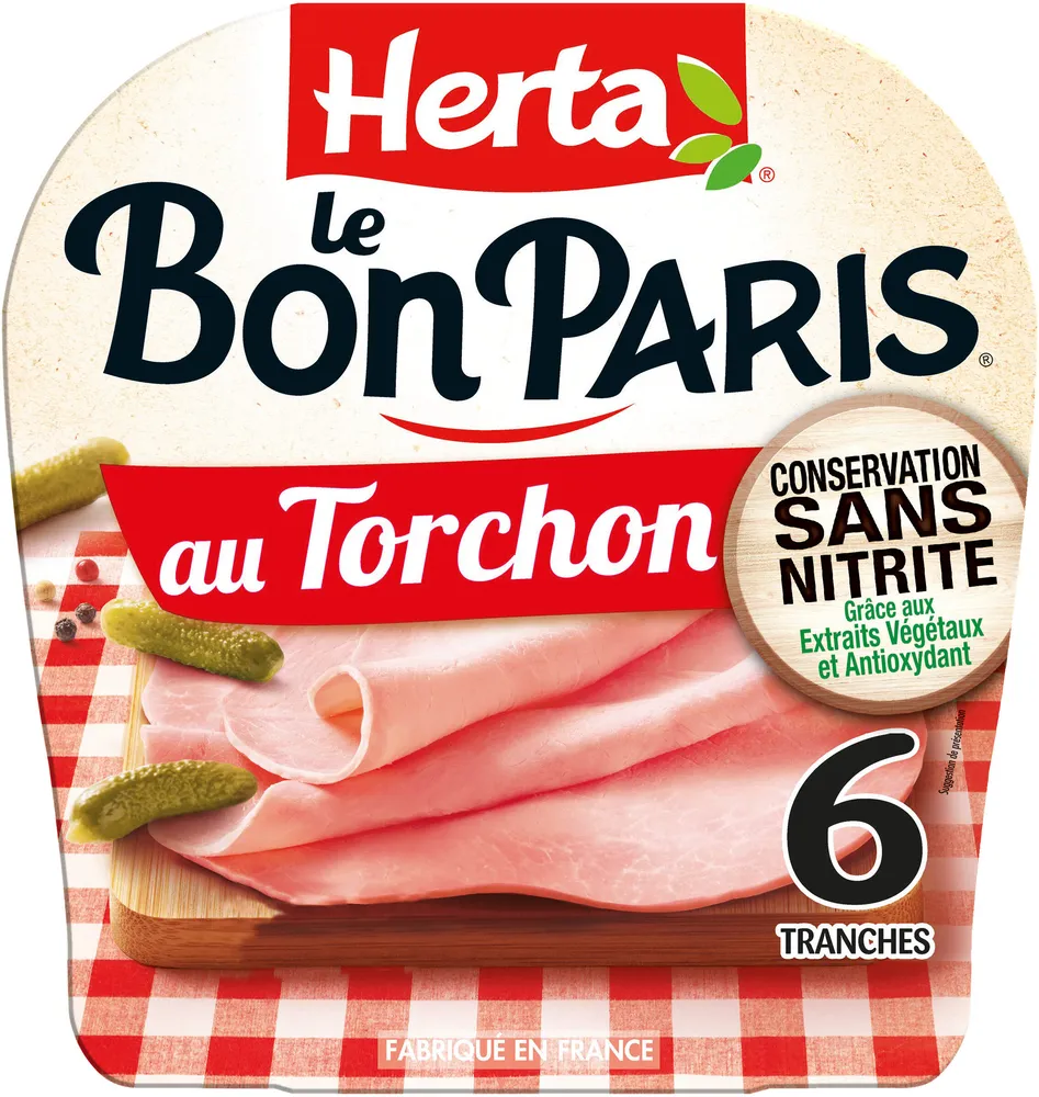 HERTA LE BON PARIS Jambon au Torchon sans nitrite x6 - 210g