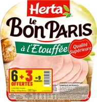 HERTA LE BON PARIS Jambon à l'étouffée x6+3T OFFERT