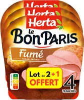 HERTA LE BON PARIS Jambon fumé x4 LOT 2+1 OFFERT