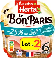 HERTA LE BON PARIS Jambon sel réduit x6 LOT 2