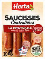 HERTA Saucisses charcutière la provençale CSN X4 - 280g