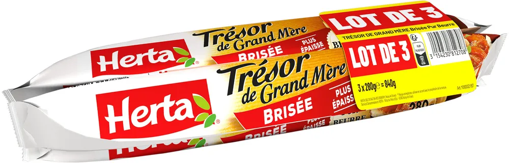 HERTA TGM pâte brisée pur beurre 280g LOT 3