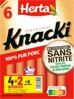 HERTA KNACKI ORIGINAL Saucisses Sans Nitrite x6 LOT4+2