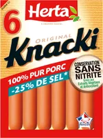 HERTA KNACKI saucisses sel réduit CSN x6 - 210g