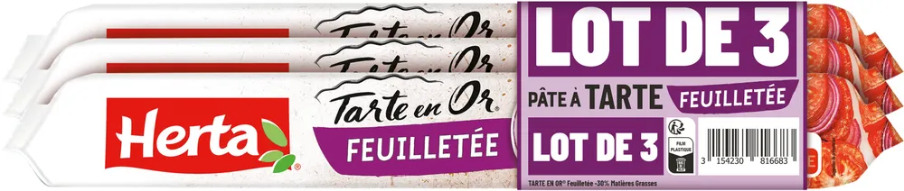 HERTA TARTE EN OR Pâte Feuilletée -30% M.G LOT3