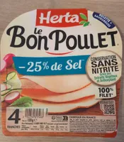 Herta le bon poulet sans nitrite -25% de sel