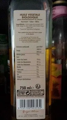 3 huiles végétales biologiques