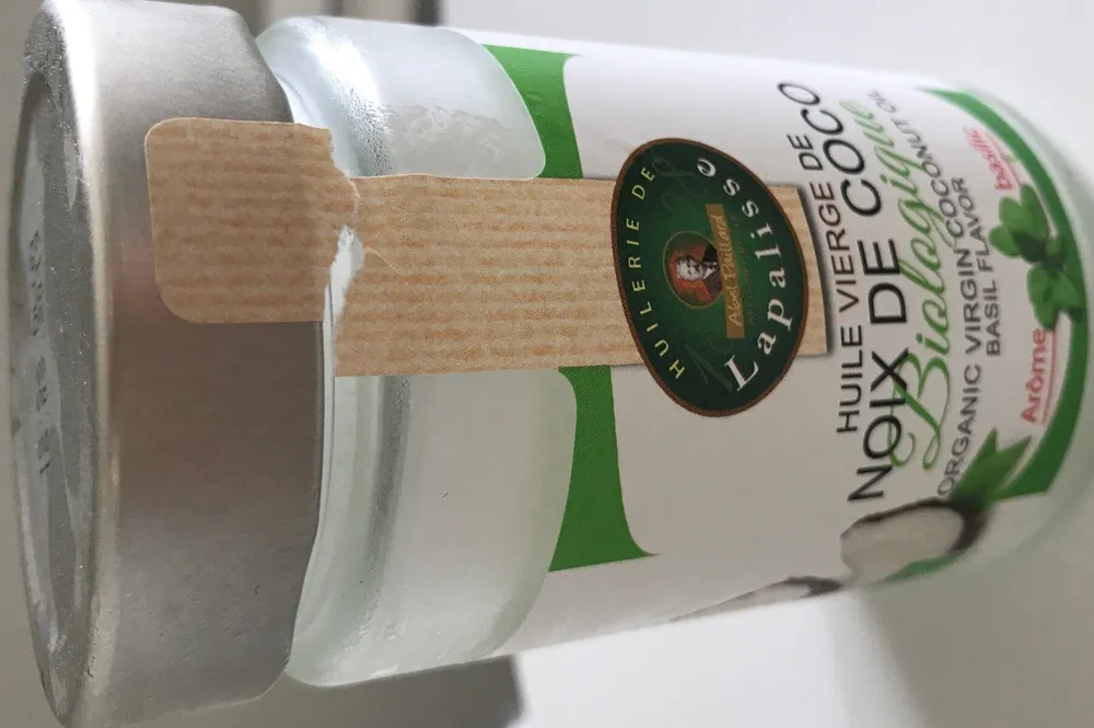 Huile vierge de noix de coco bio arome basilic