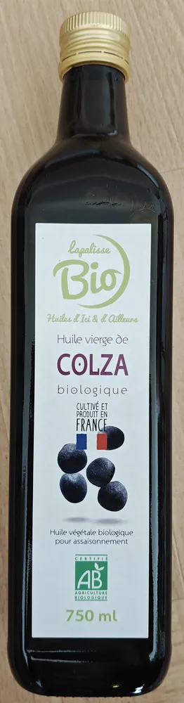 HUILE COLZA VIERGE HUILERIE LA PALISSE Bouteille verre  75 cl