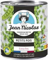 Petits pois extra fins à l'étuvée Prod.Bretagne Jean Nicolas 560g