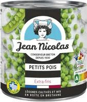 Petits pois extra fins à l'étuvée Prod.Bretagne Jean Nicolas 280g