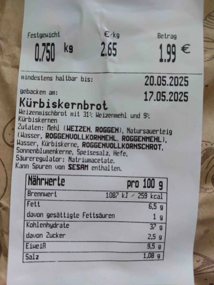 Kürbiskernbrot
