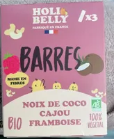 Barres noix de coco cajou framboise