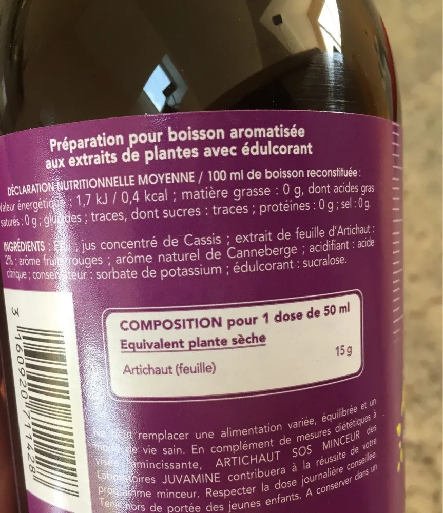 Juvamine Boisson 'Artichaut' - 500 ML