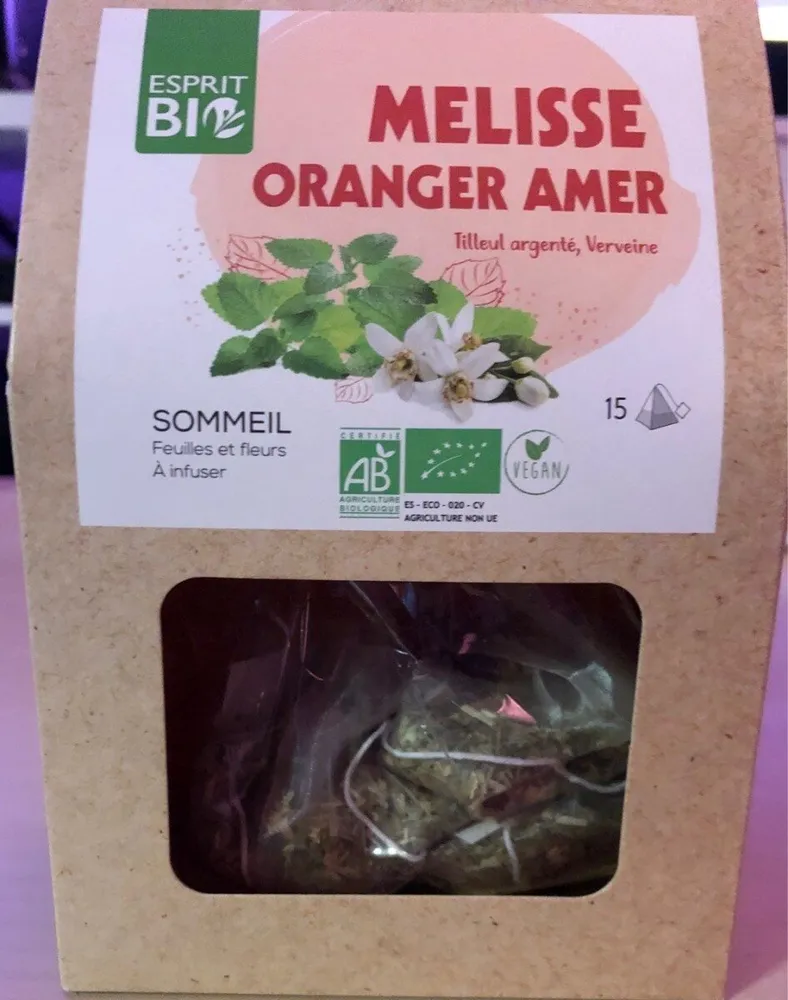 Infusion Melisse oranger Amer