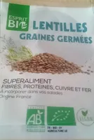 Lentilles graines germées
