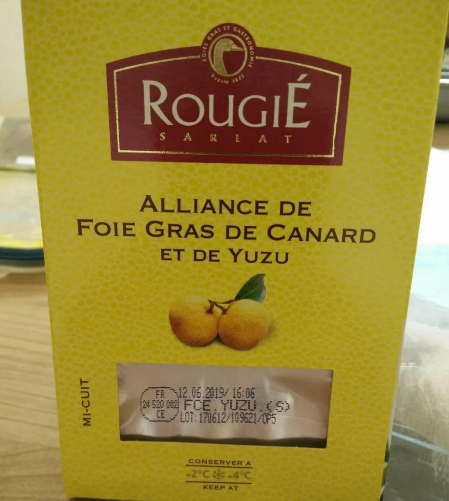 Bloc De Foie Gras De Pato Entero Con Yuzu 500 Gr. (rougie)