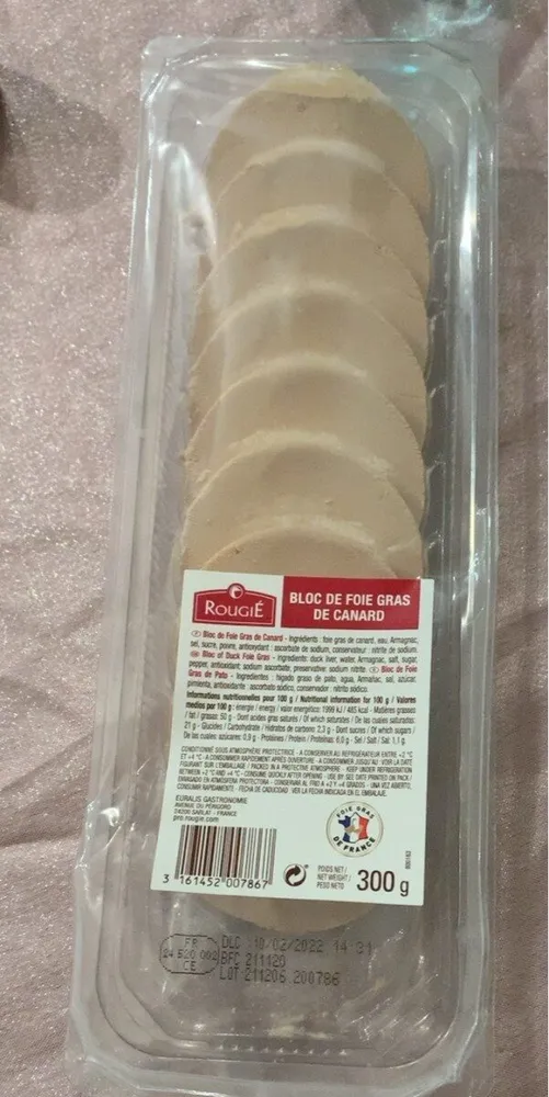 Bloc De Foie Gras De Canard En Barquette