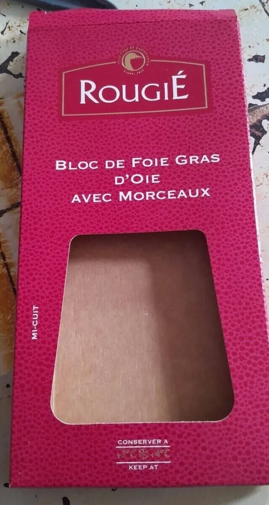 Bloc de foie gras d'oie avec morceaux
